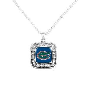 Florida Gators NCAA Crystal Square Necklace